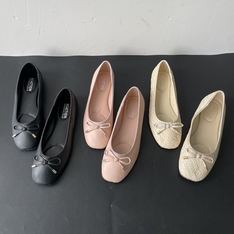 2024年春季新款方头平底鞋日常穿休闲蝴蝶结单鞋大码女鞋外贸批发