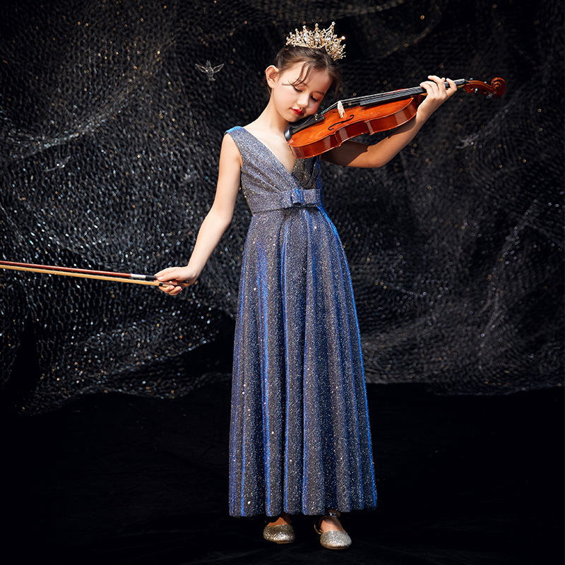 儿童礼服小提琴表演公主裙女童生日钢琴演出服高贵走秀小女孩洋气