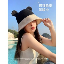 帽子女夏季新款可爱渔夫帽韩版显脸小盆帽素颜遮脸春夏防晒遮阳帽