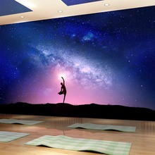 养生瑜伽馆墙面装饰壁纸健身室运动海报壁画舞蹈房培训班背景墙纸