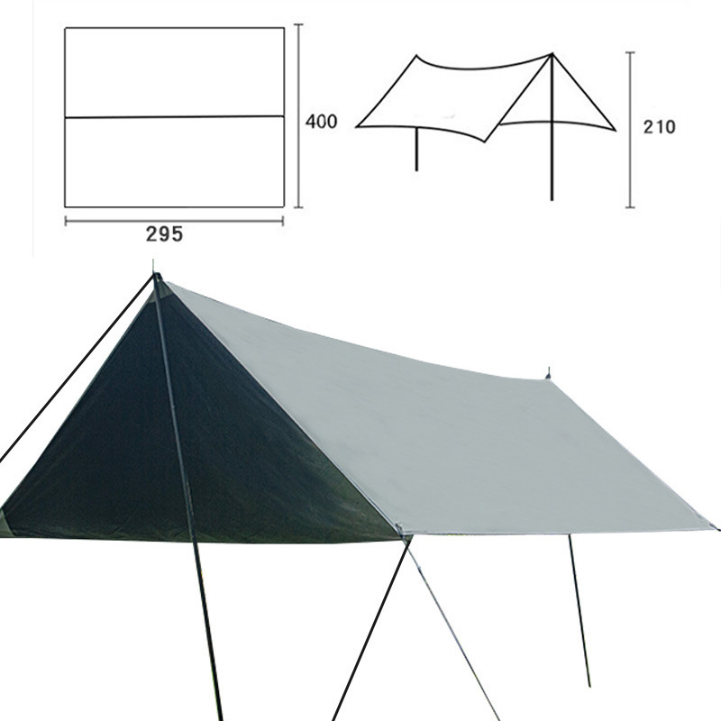 Outdoor Vinyl Canopy Camping Tent Sun Protection Sunshade Picnic Silver Pastebrushing Simple Portable Oversized Square Canopy