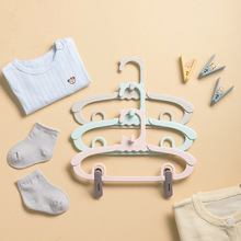 自主设计 儿童衣架 婴儿宝宝多功能可伸缩衣架 带裤夹小衣架衣撑