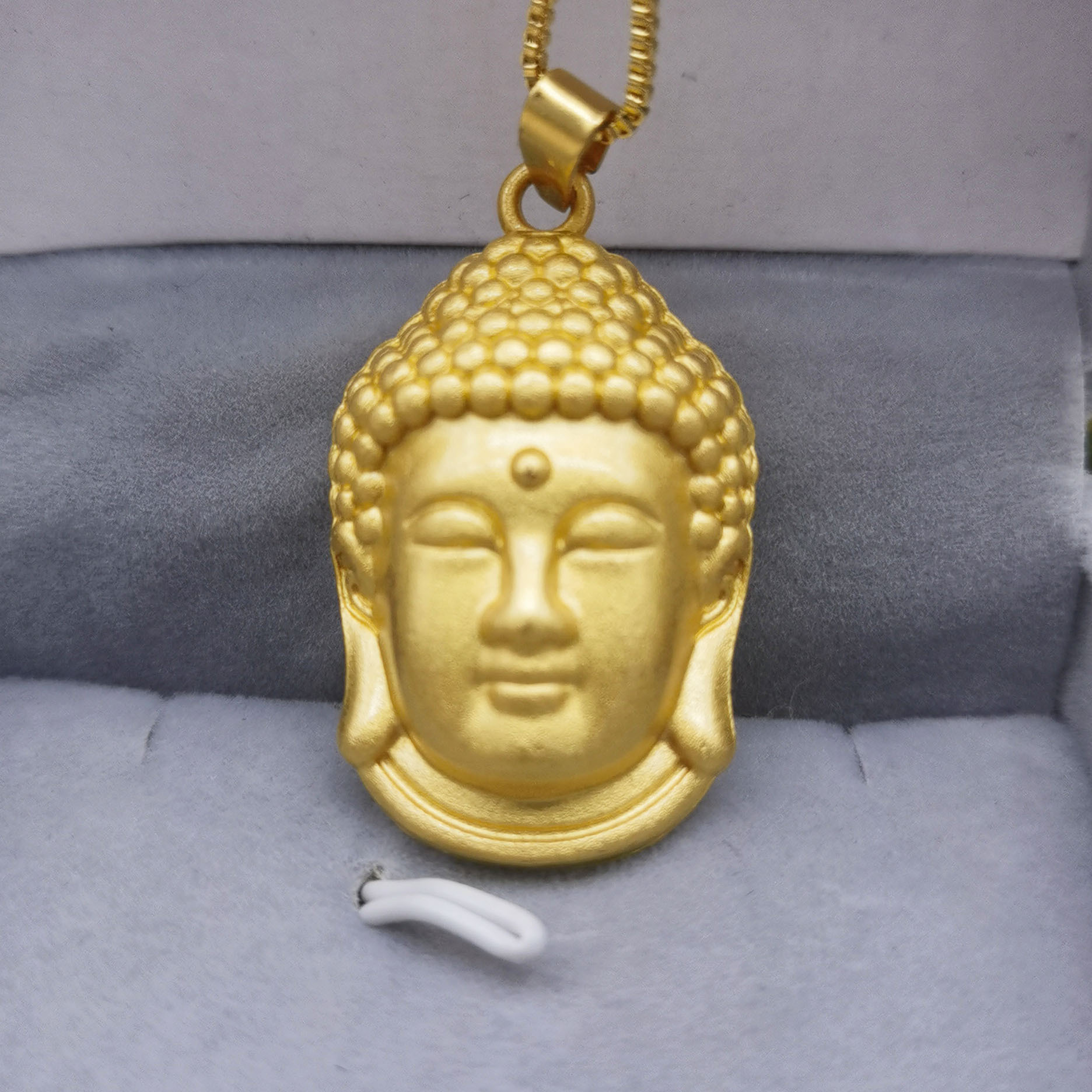 精品男女同款佛头吊坠 抖音小红书热卖仿3d硬金佛头合金项链挂坠