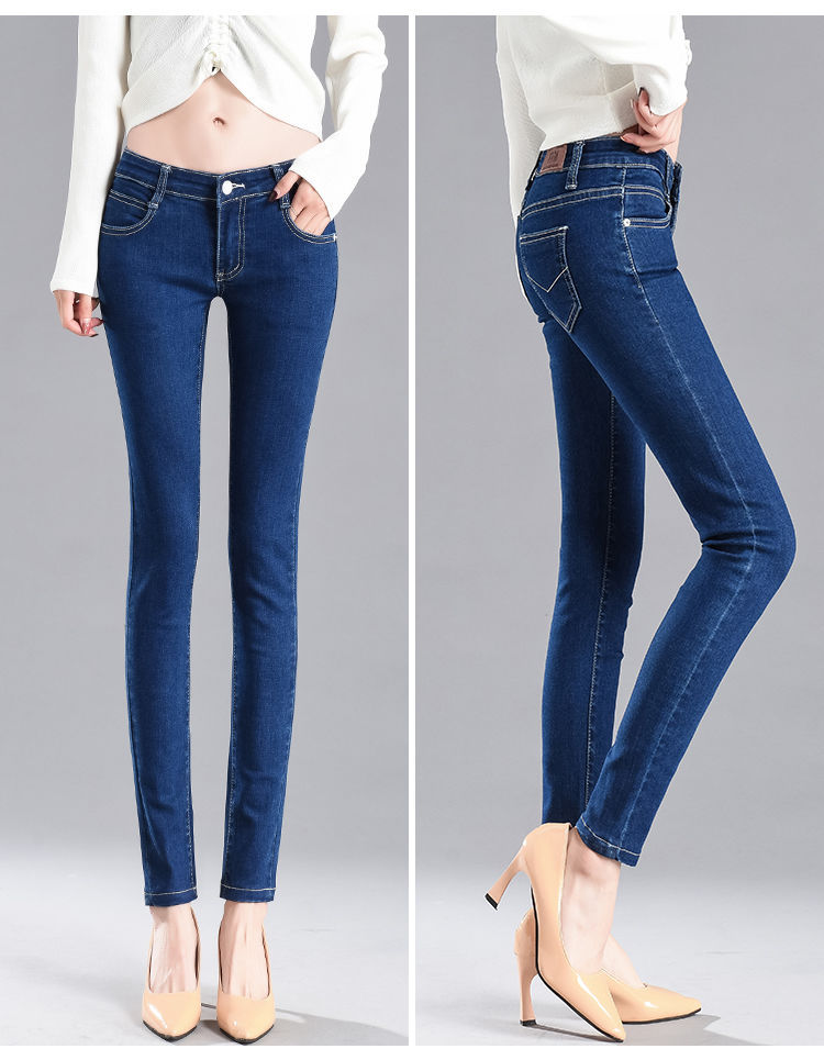 低腰裤女装春秋牛仔裤九分长裤韩版弹力修身显瘦小脚铅笔女裤新款