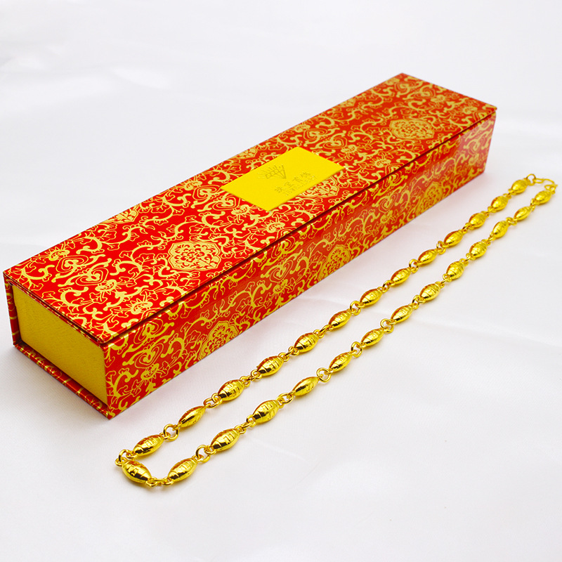 男士仿黄金项链礼盒套装霸王金项链带盒礼品套装大气男生实用礼品