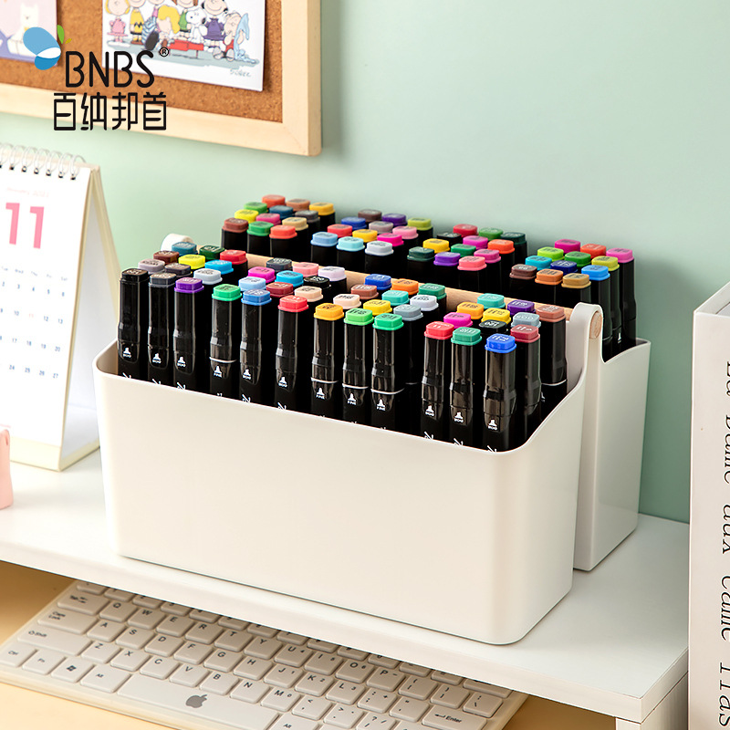 Portable Storage Multi-Grid Pen Holder Pencil Watercolor Pen Storage Rack Free Combination Partition Storage Stationery Box