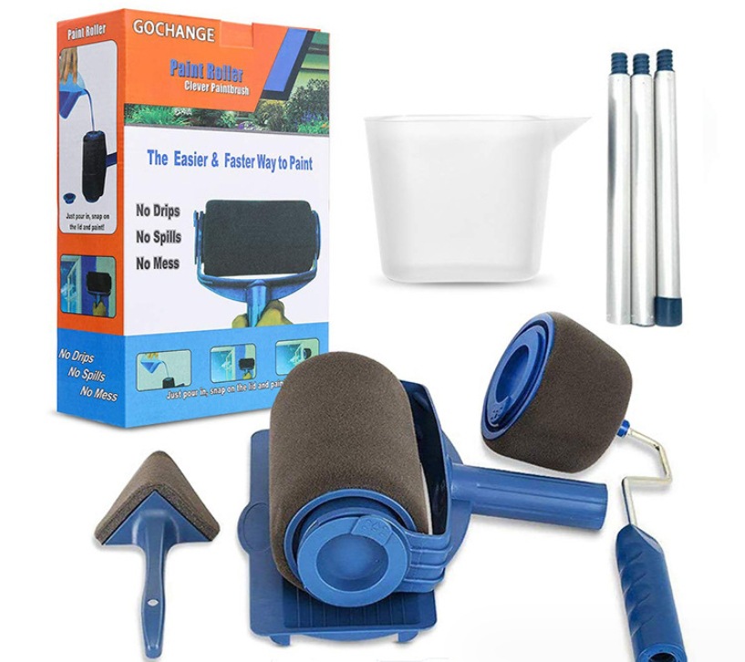 New Seamless Sponge TV Product Paint Roller Five-in-One Multifunctional Paint Brush Set