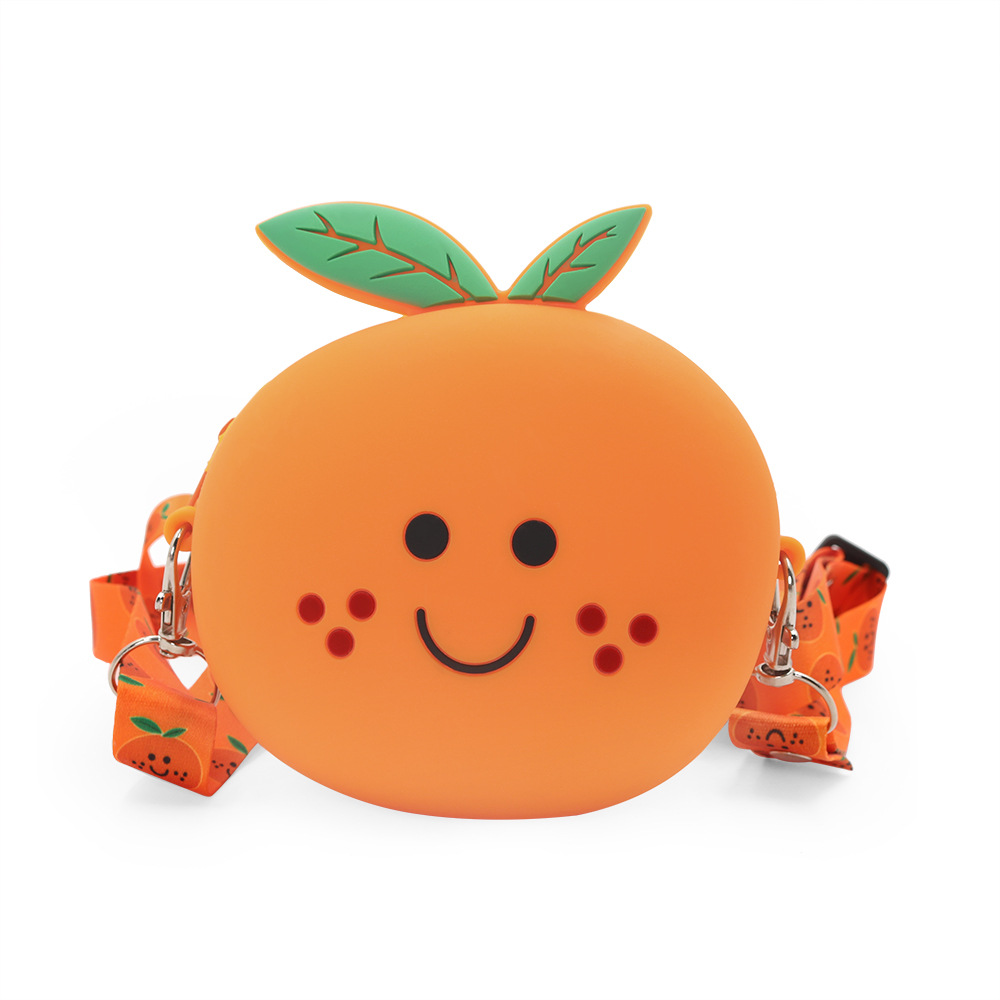 New Style Cute Children‘s Silicone Bag Fruit Single-Shoulder Bag Japanese Cartoon Crossbody Bag Coin Purse