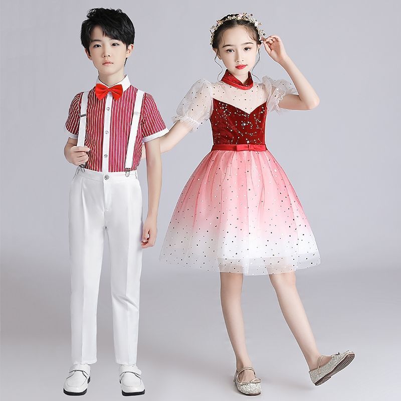 六一儿童合唱服演出服男女童大合唱团表演服装中小学生主持人礼服