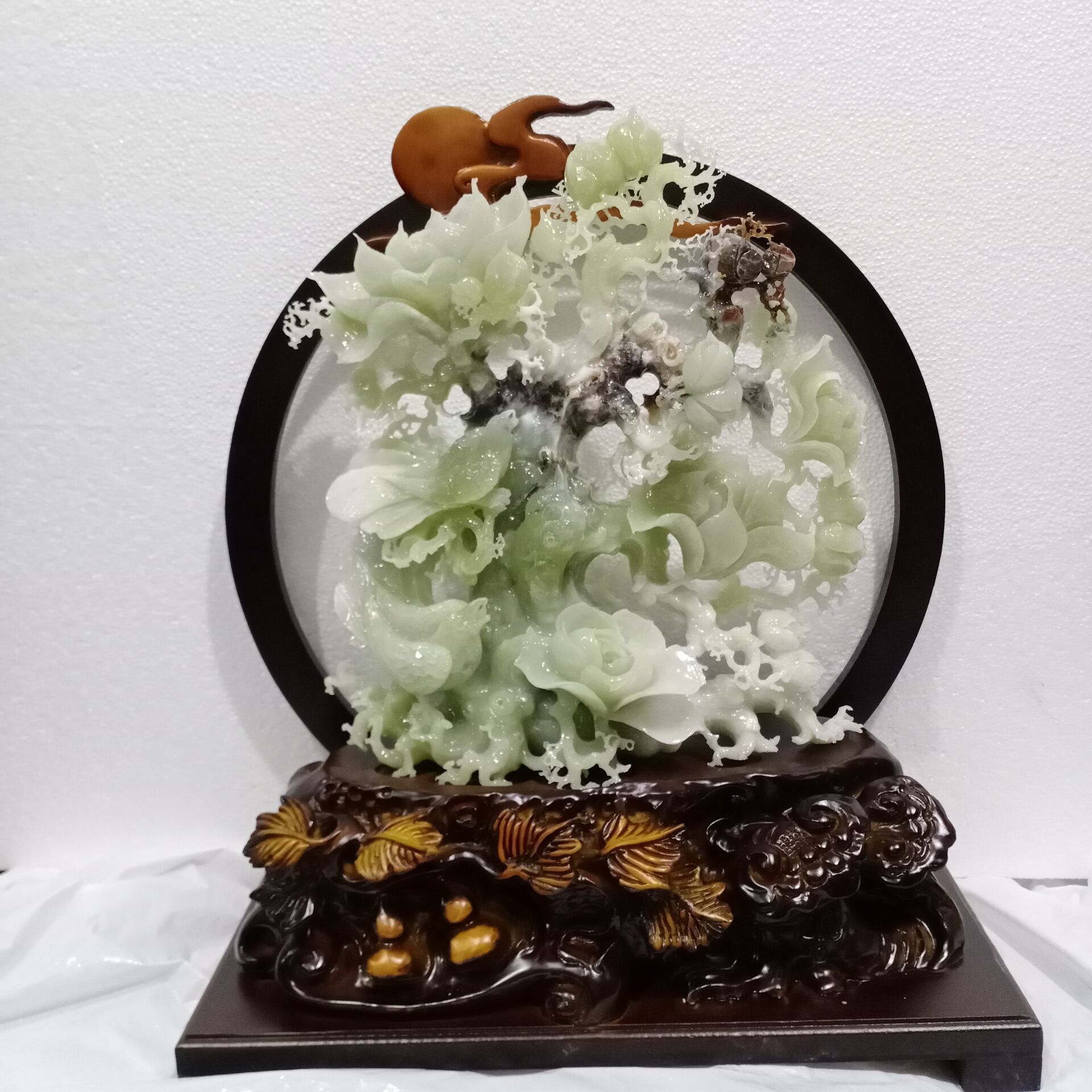 岫玉摆件玉兰花乔迁办公室家居客厅酒柜装饰开业玄关源头工厂直供