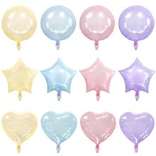 厂家直销18寸水晶果冻色铝膜气球商场活动婚礼生日布置装饰批发