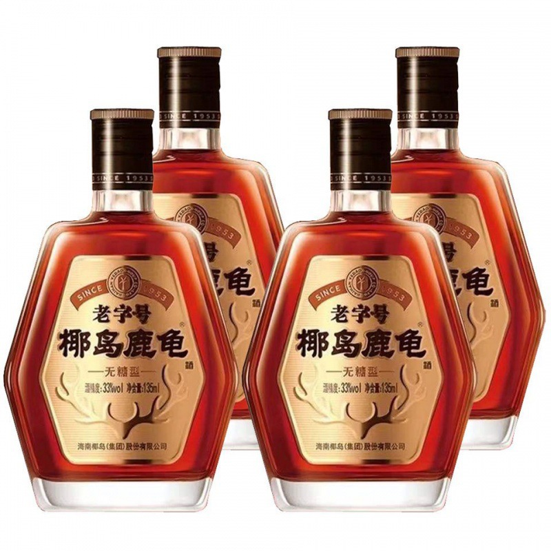 买4送2椰岛鹿龟酒无糖海南椰岛鹿龟酒135ml*3瓶/4瓶养身酒补酒