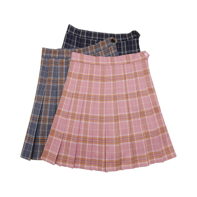 2023 Spring/Summer New Preppy Style All-Match Aa High Waist Slimming Plaid Pleated Skirt Student Tennis Skirt Skirt Women