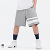 PINLI men's wear| 300g stripe Easy comfortable shorts Guochao Drawstring man Casual pants motion shorts