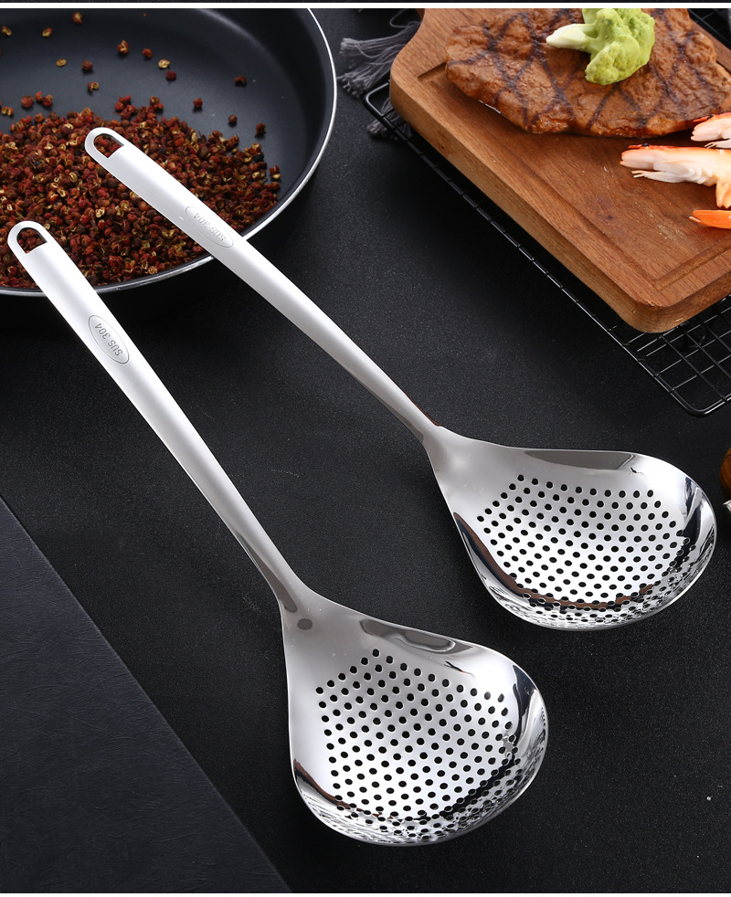 304不锈钢漏勺 家用餐厅厨房工具花椒大漏油炸沥水捞饺子网漏勺