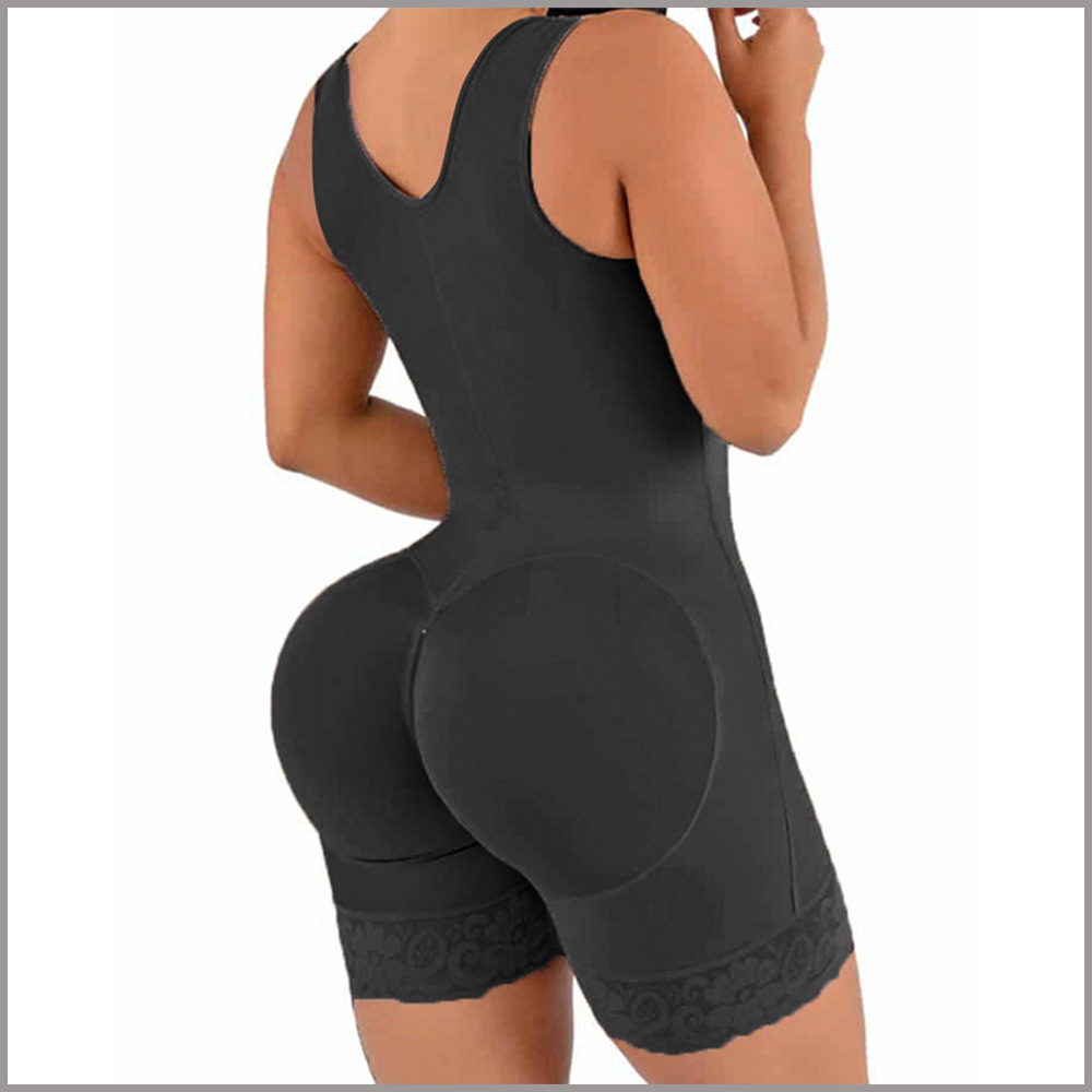 European and American Corset One-Piece Zipper Bottom Crotch Tight Belly Trimming Hip Lifting Slimming Clothes Women's Wholesale Enhanced High Waist Beam