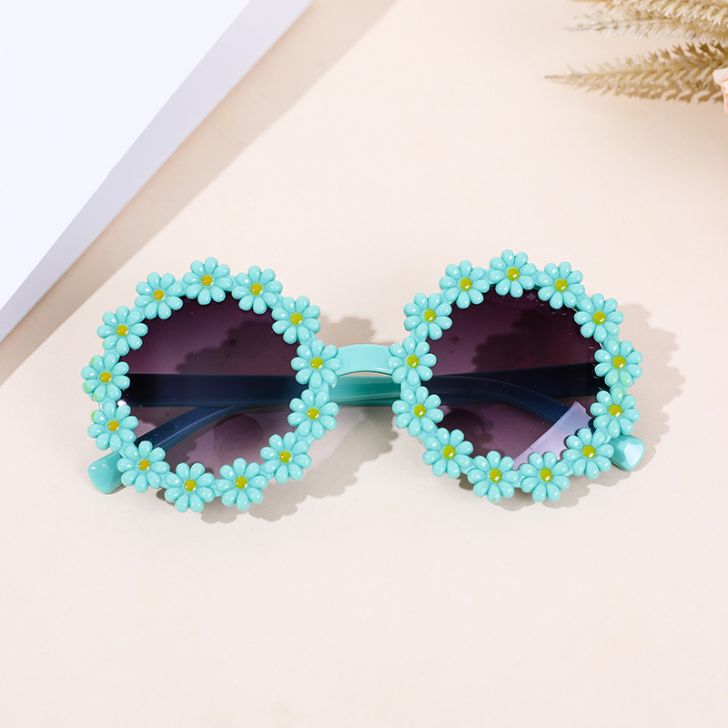 2022 Personalized Candy Color New Little Daisy Children's Sunglasses round Frame Cute Beach Glasses