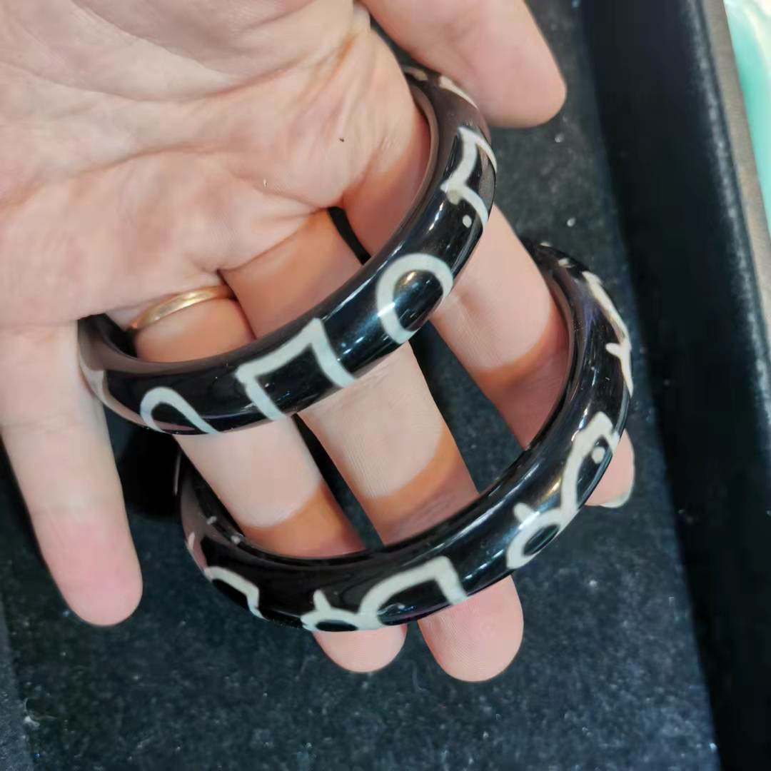 天地人和财神s金钱勾天珠玛瑙手镯老气古旧风化细腻1020-阿里巴巴