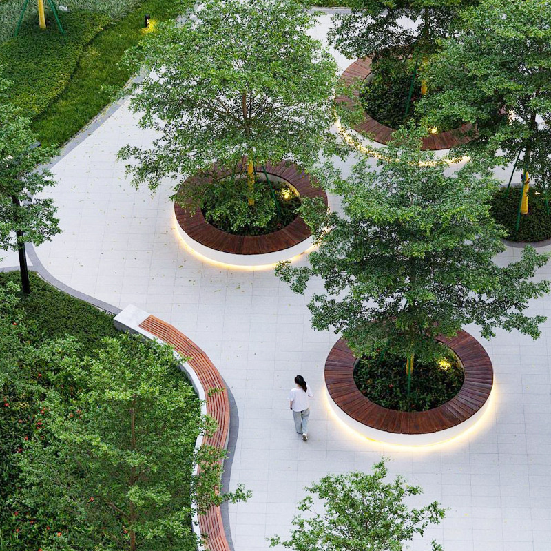 石坐凳rg公园异形户外玻璃钢c座椅发光长水磨石树池水泥泰科g