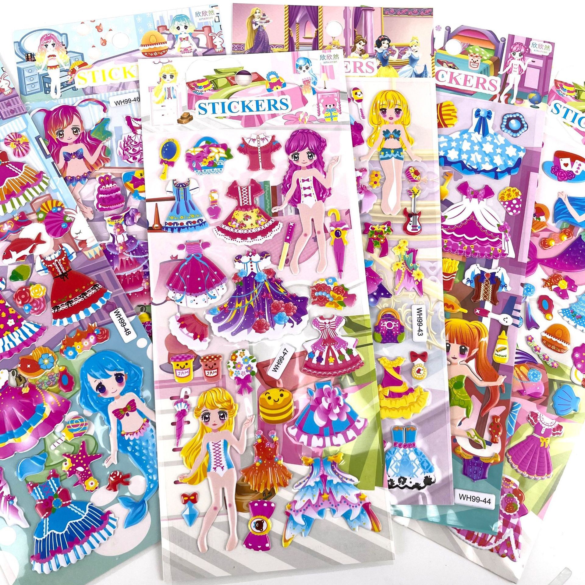 Children Reward Butterfly Ocean Car Animal Princess Reward Stickers Painting Stickers Spot Dressing up Stickers Cartoon Stickers