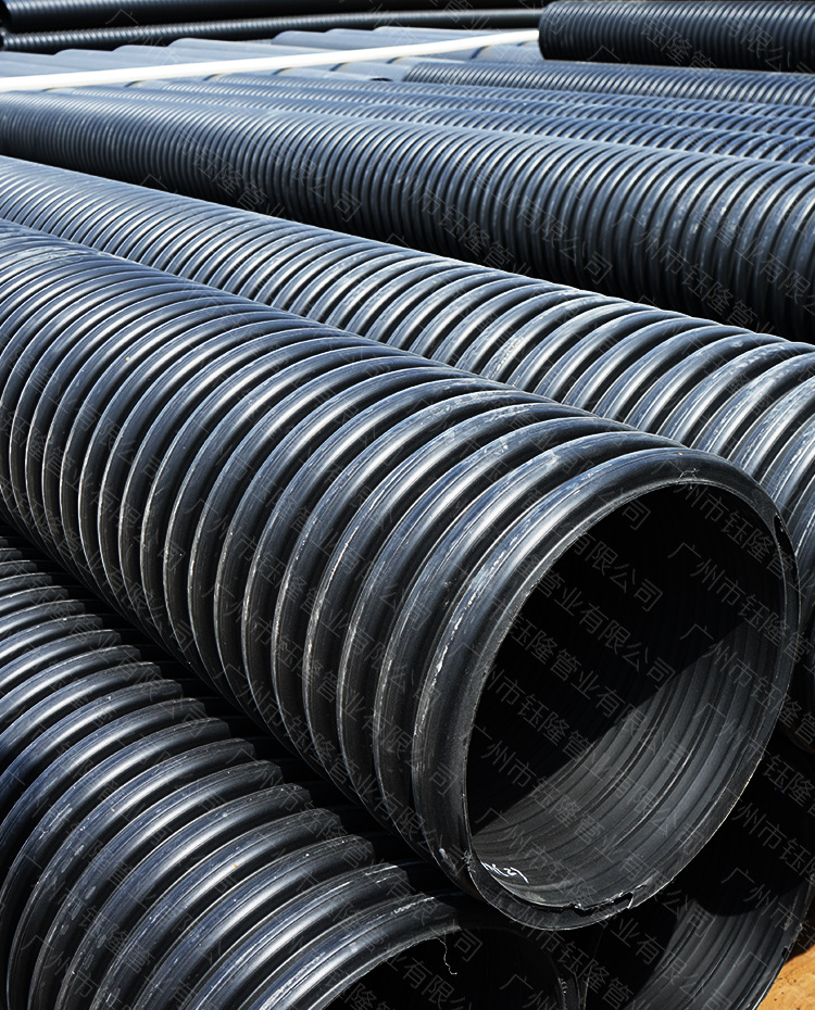 内肋增强聚乙烯螺旋波纹管pe内肋缠绕管双胶圈承插市政道路排污管