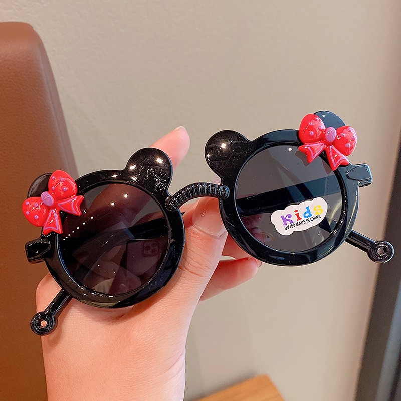 Mickey Kids Sunglasses Sunglasses Wholesale Kids Bow Cartoon Cute Girl Sun-Proof Sun Glasses Factory