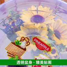 K9HX批发彩色塑料小盆子半透明迷你圆形盆饭汤盆小碗草莓樱桃桑葚