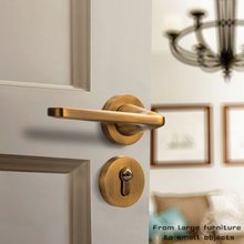 美式北欧磁吸静音卧室门锁套室内58锌合金古铜色木门锁房门锁具