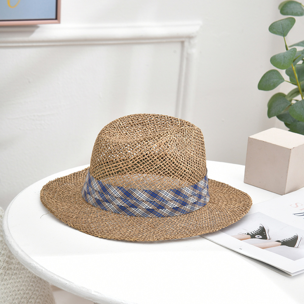 New Summer Men's and Women's Neutral Sun-Proof Straw Hat Fashion Sun-Proof Uv-Proof Straw Hat Panama Hat Wholesale