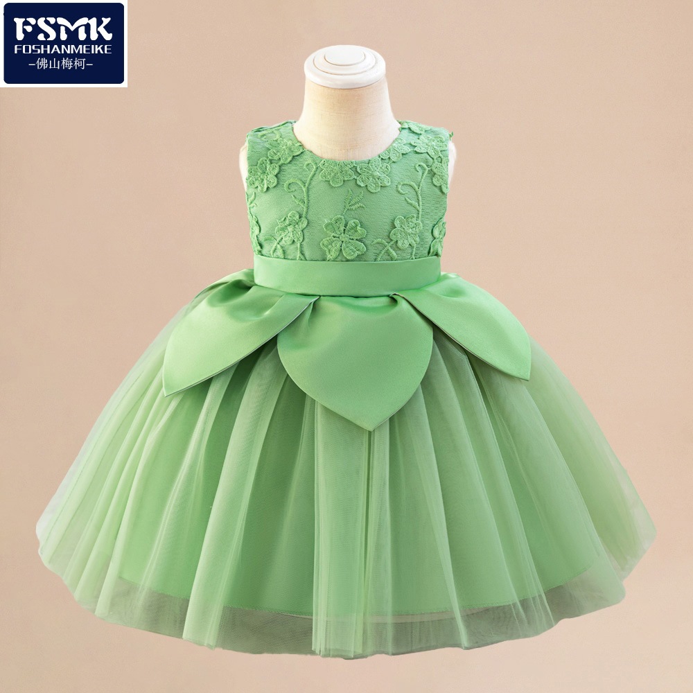 欧美新款女童公主裙蓬蓬纱儿童主持人晚礼服花童婚纱裙钢琴演出服