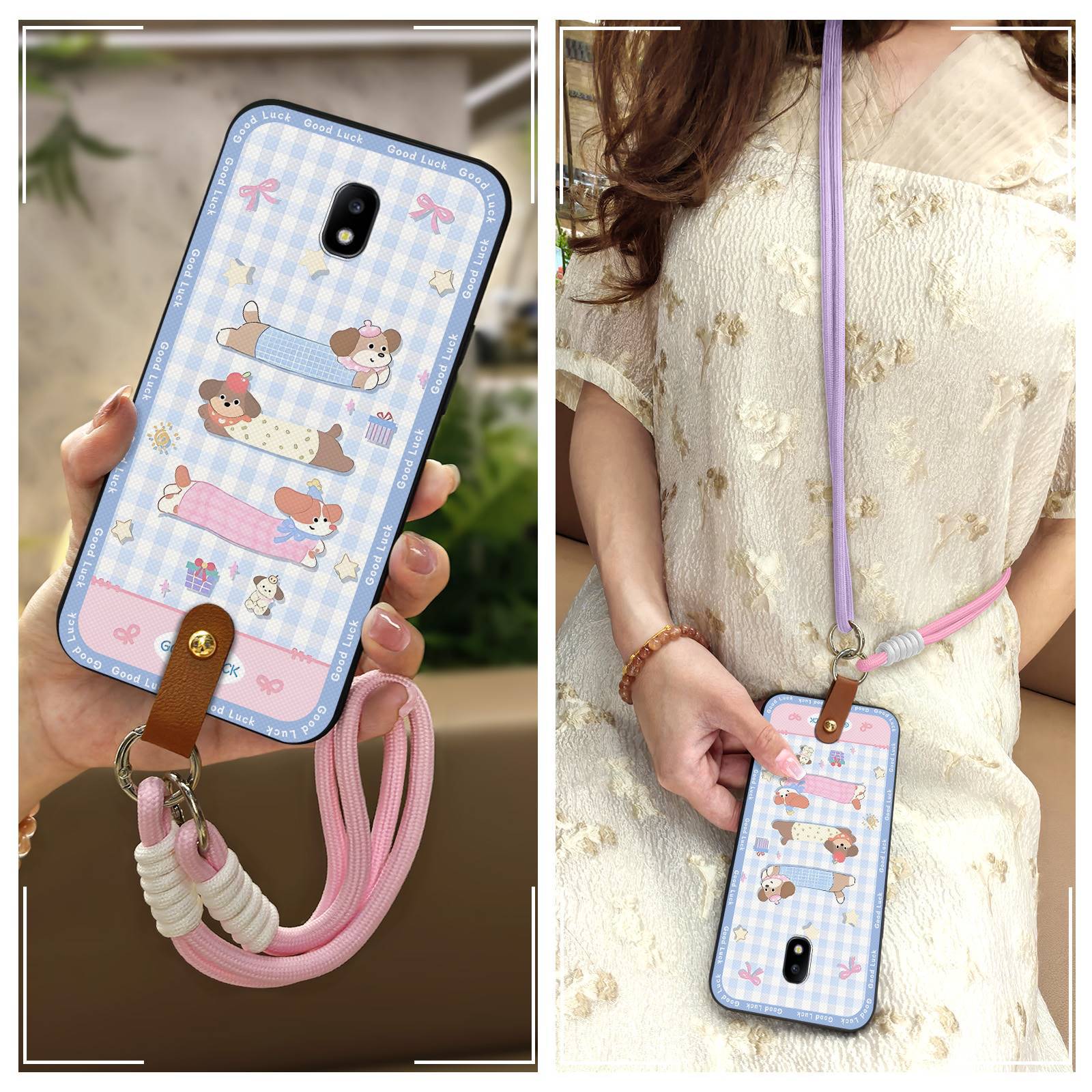 适用三星手机壳防尘数码斜跨情侣女款可爱潮流散热双色软壳青春