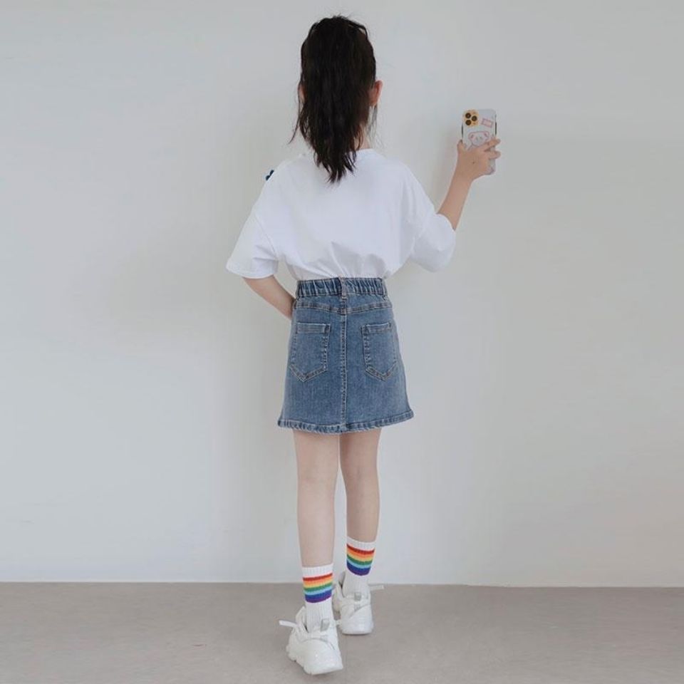 女童裙子夏装新款牛仔半身裙儿童洋气高腰短裙外穿中大童夏季裙子