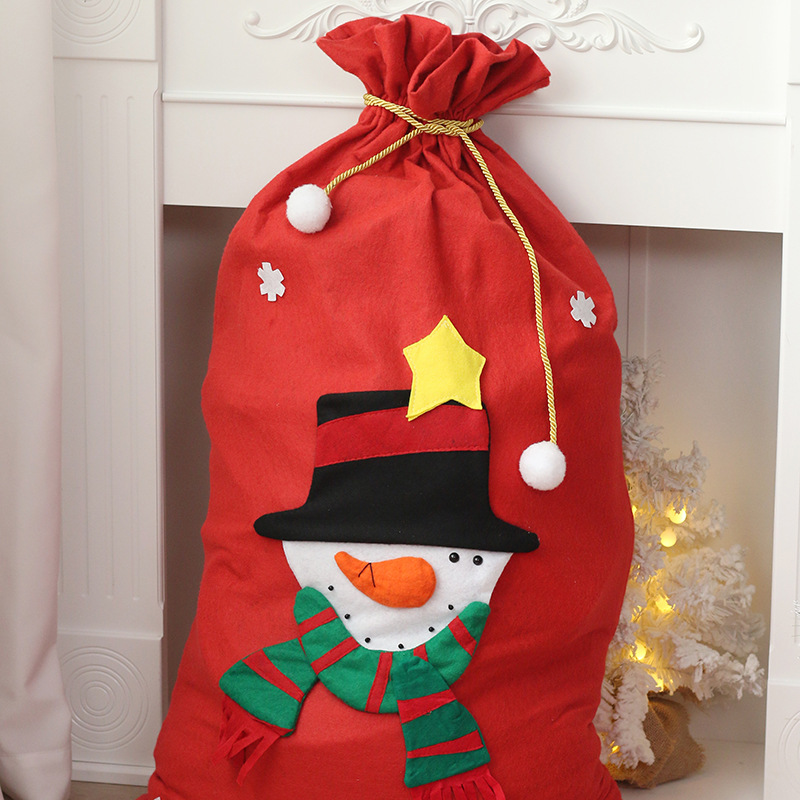 Cross-Border Christmas Decorations Christmas Gift Bag Backpack Gift Bag Large Christmas Decoration Supplies