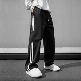 卫裤男学生秋季潮牌设计感运动裤子高街百搭直筒阔腿长裤跨境美式
