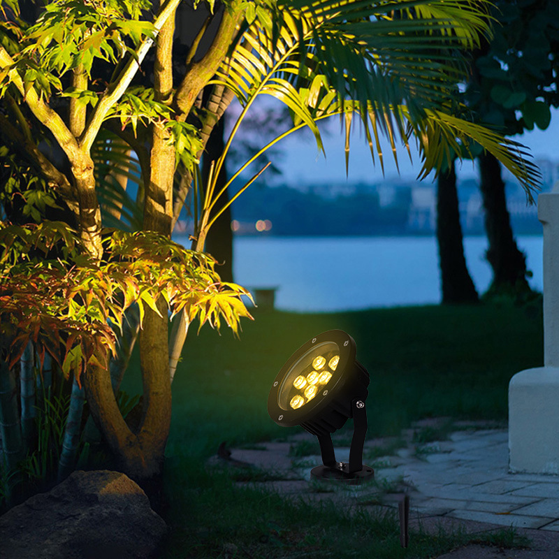 led投光灯 外控地插七彩户外防水照树灯射树灯花园景观灯工程批发