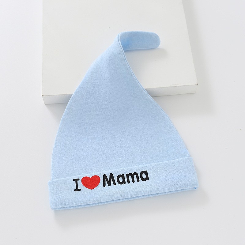 Foreign Trade Cross-Border Supply I Love Mom and Dad Babies' Baby Knotted Hat Baby Sleep Cap Curling Tire