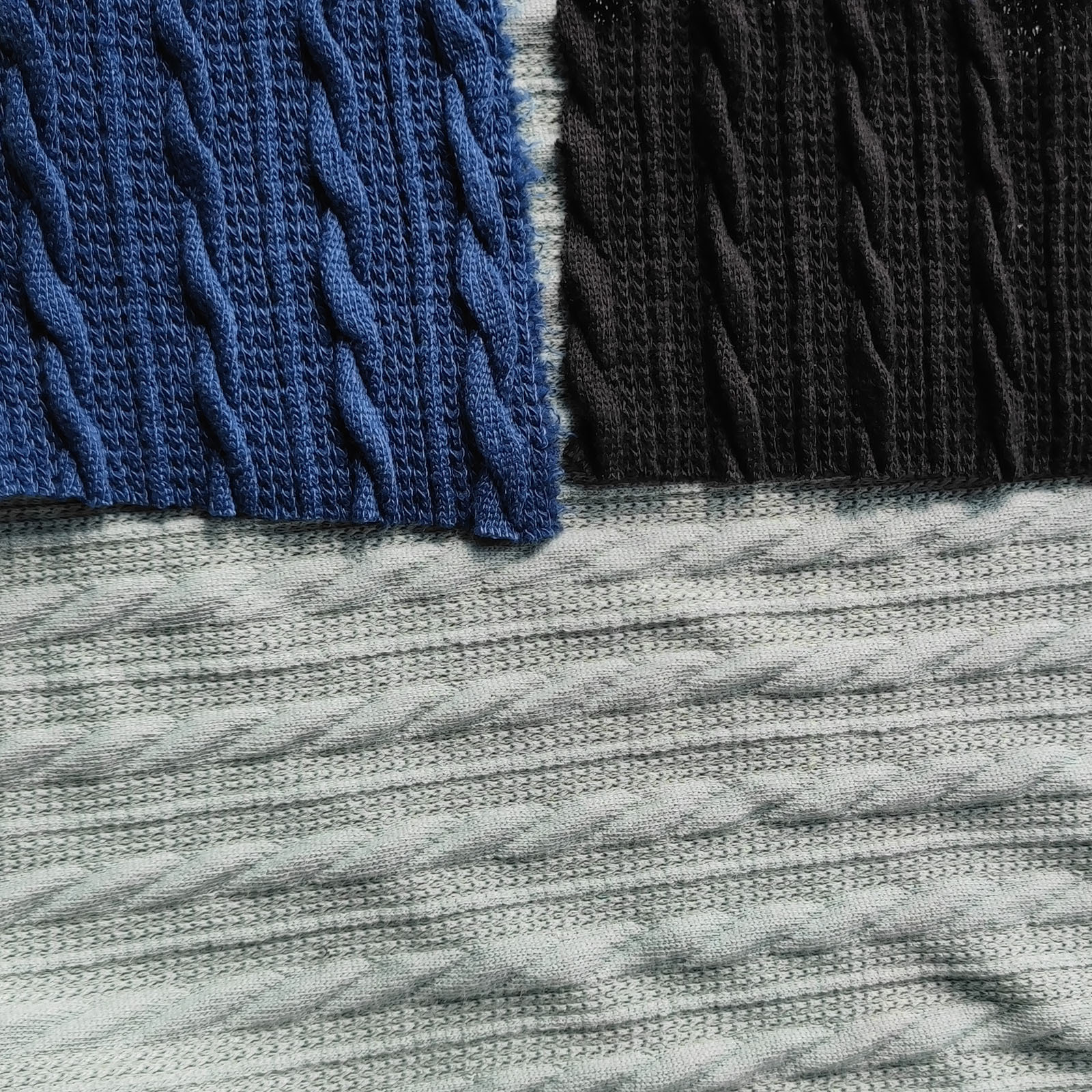 粗纺扭纹麻花面料 粗针提花布麦穗花春夏秋薄款辫子花透光毛线