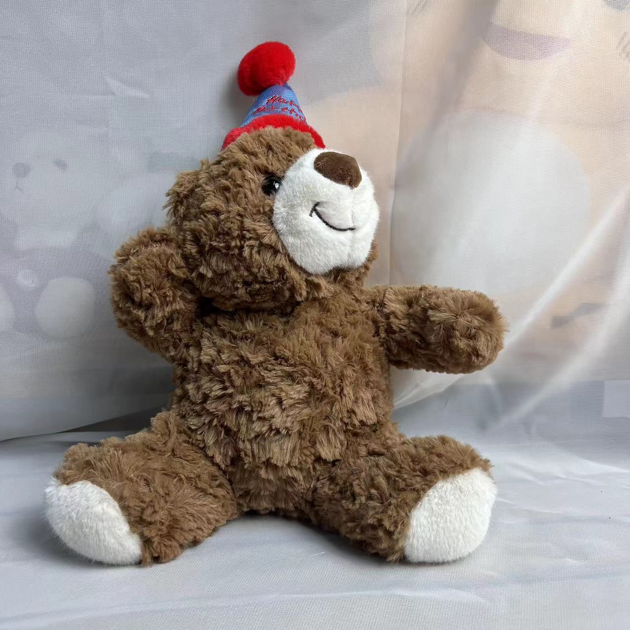 网红款生日帽子泰迪熊玩偶小公仔生日帽送礼玩具毛绒玩具公仔·1