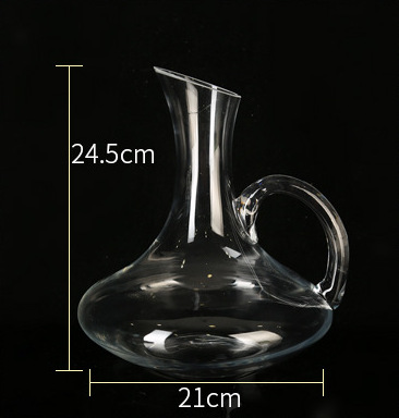 Modern Simple Crystal Liquor Divider Wholesale Pouring Wine Pot Oblique Mouth with Handle Lead-Free Crystal Red Wine Glass Wine Decanter
