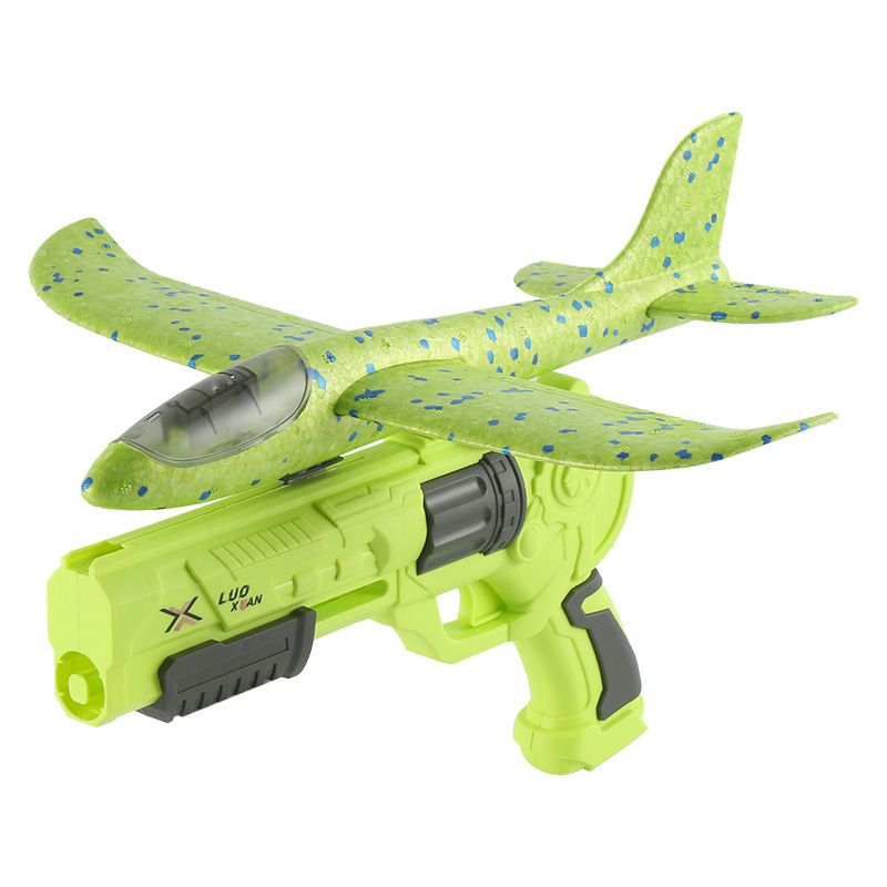 Cross-Border Light Hand Throwing Catapult Aircraft Three-in-One Foam Soft Bomb Toy Gun Children Outdoor Stall Supply Wholesale