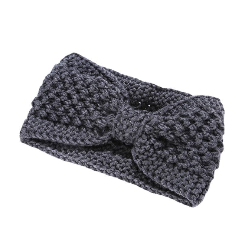 2021 New Internet Celebrity Hair Band Knot Needle Bow Knitted Hair Band Wool Hair Band Autumn and Winter Warm Fashion Hair Band