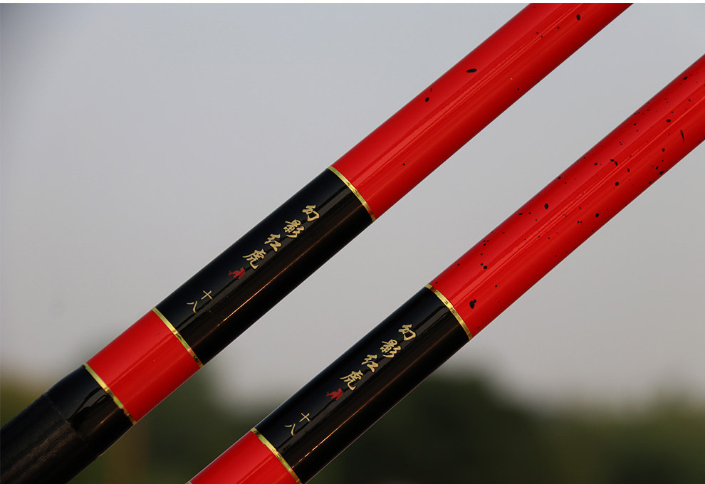 批发28调幻影红虎鲤鱼竿6h台钓竿轻硬细钓鱼竿渔具套装