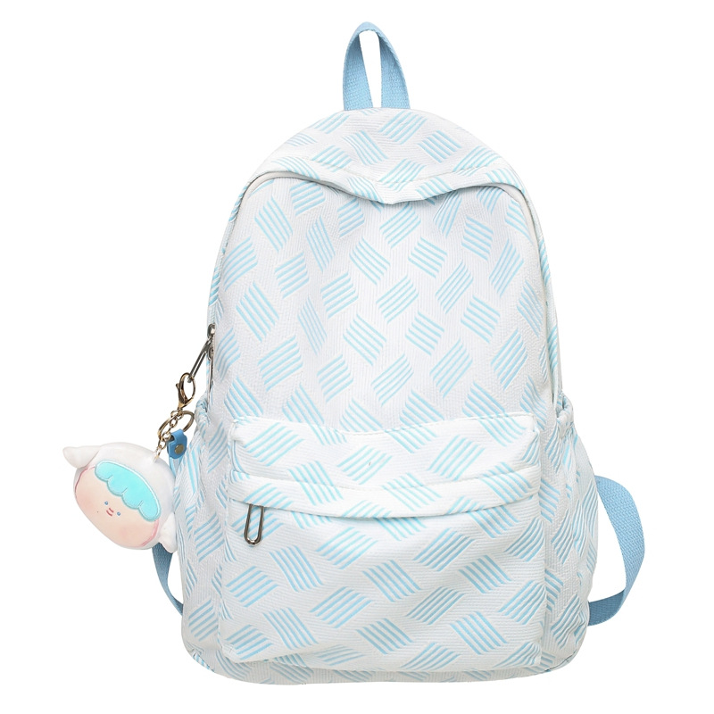 Schoolbag Female New Junior High School Student High School Student Large Capacity Lightweight Backpack Simple Backpack Diamond Plaid Fashion