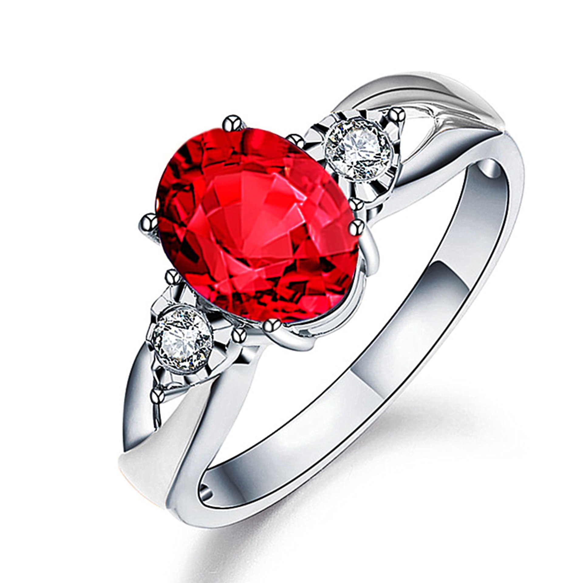 气质仿天然红碧玺红宝石开口红蓝绿粉白锆石水晶戒指 彩宝石指环