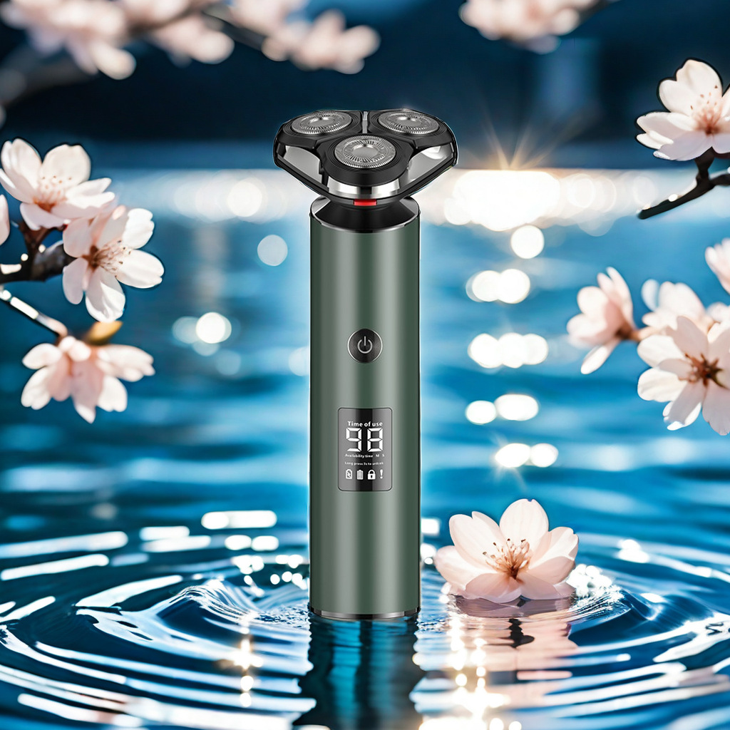 小家电爆款工厂价三刀头剃须刀男士电动刮胡刀2024旅行便携水洗