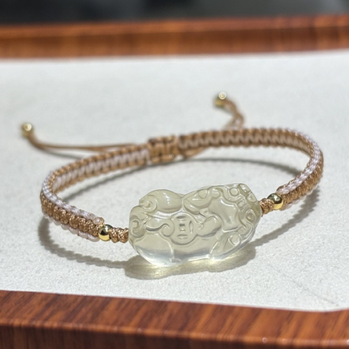 天然黄水晶貔貅手链手工编织男女款手绳手链黄水晶一钱貔貅手绳