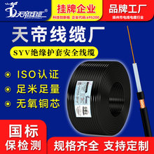 加工定制线缆SYV75-3监控视频同轴电缆96/128编无氧铜线芯高清视