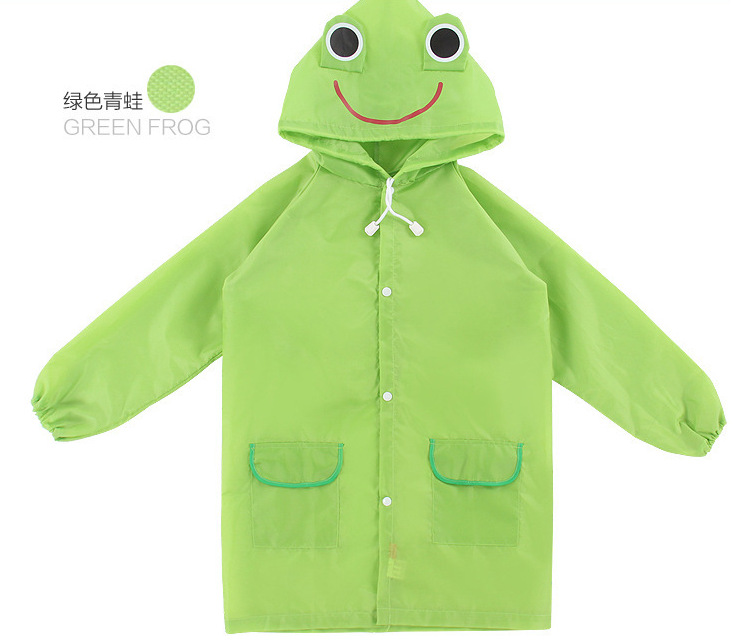 Cartoon Animal Children's One-Piece Raincoat Student Poncho Baby Rain Gear Siamese 5 Colors in Stock
