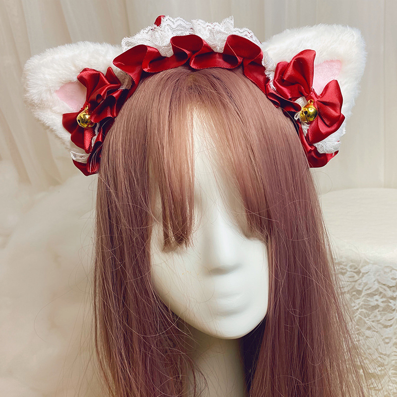 cosplay猫耳朵头饰日本可爱女仆装蝴蝶结发箍配饰cos动漫道具装扮