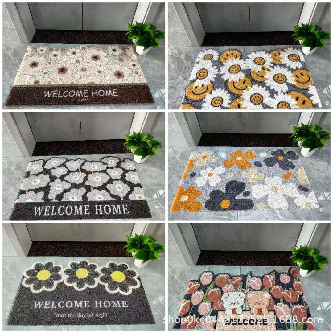 Foreign Trade Bathroom Non-Slip Mat Absorbent PVC Spray Printing Bathroom Toilet Kitchen Quick-Drying Bathroom Mats Carpet Wholesale